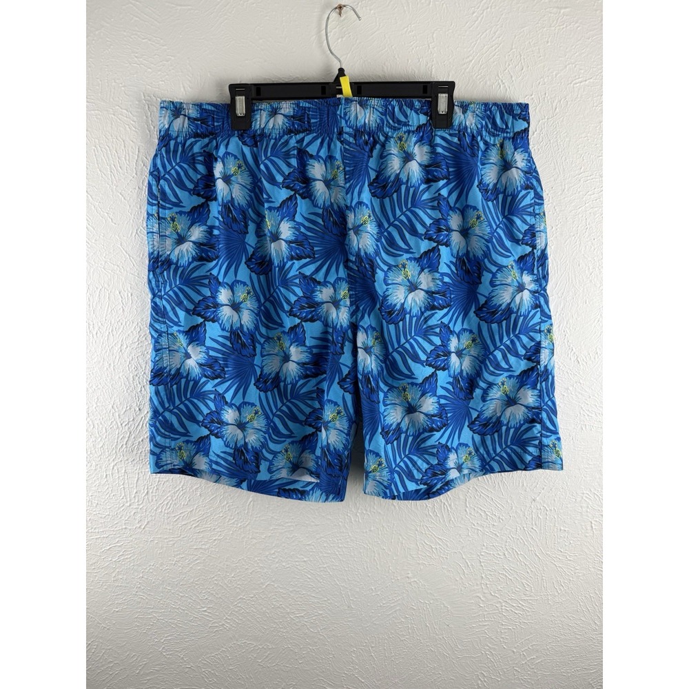 Laguna Originals Swim Shorts Men's XXL Blue Palm Tree Elastic Waist